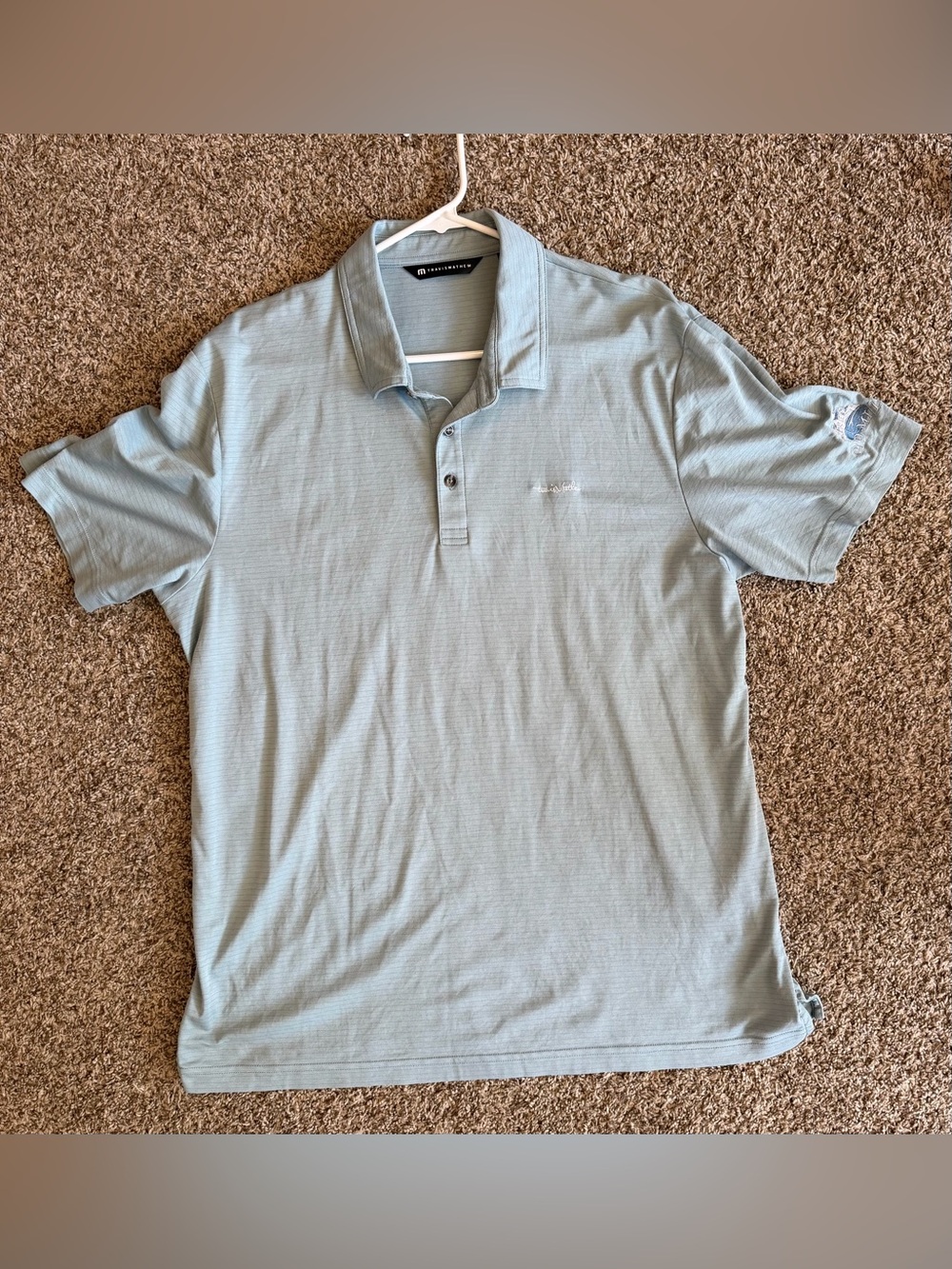 Travis Mathew Pale Blue Men's Polo Shirt